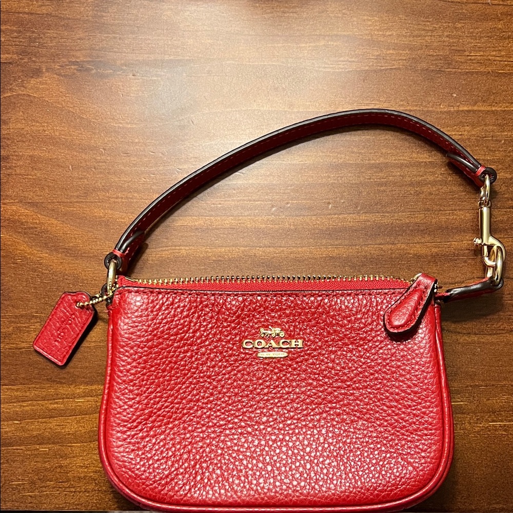 Coach Red Leather Wristlet